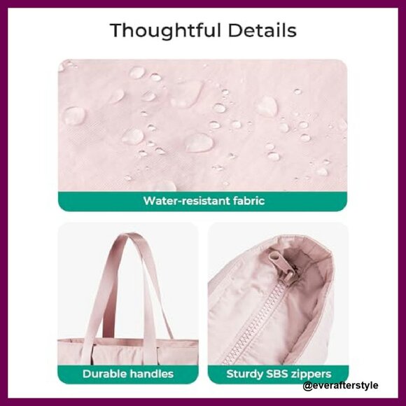 Zippered Work Tote with Yoga Mat Strap Lightweight Durable Multi-Compartment Bag - Picture 7 of 8